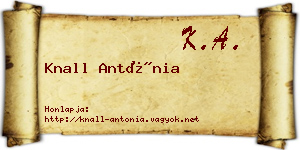 Knall Antónia névjegykártya