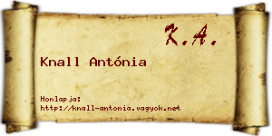 Knall Antónia névjegykártya